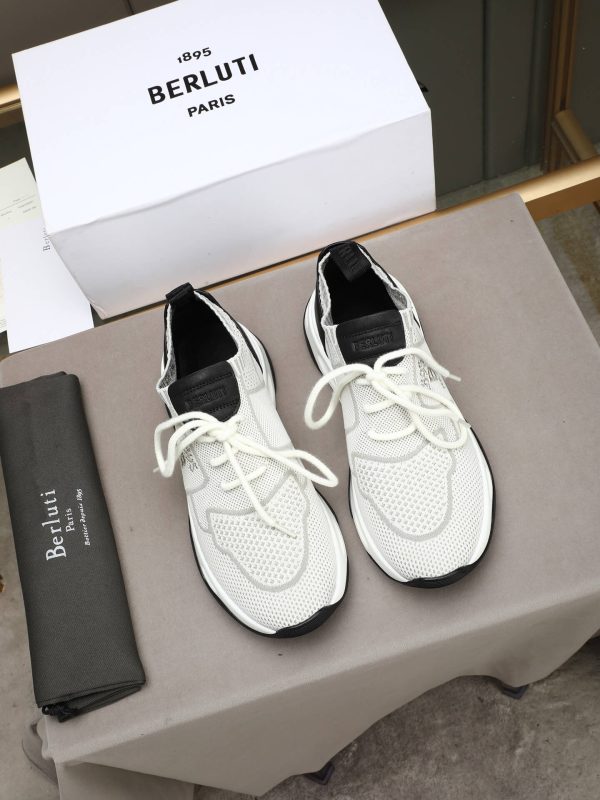 Berluti Shadow Technical Knit Sneaker – White & Black (5) Berluti Shadow Technical Knit Sneaker – White & Black