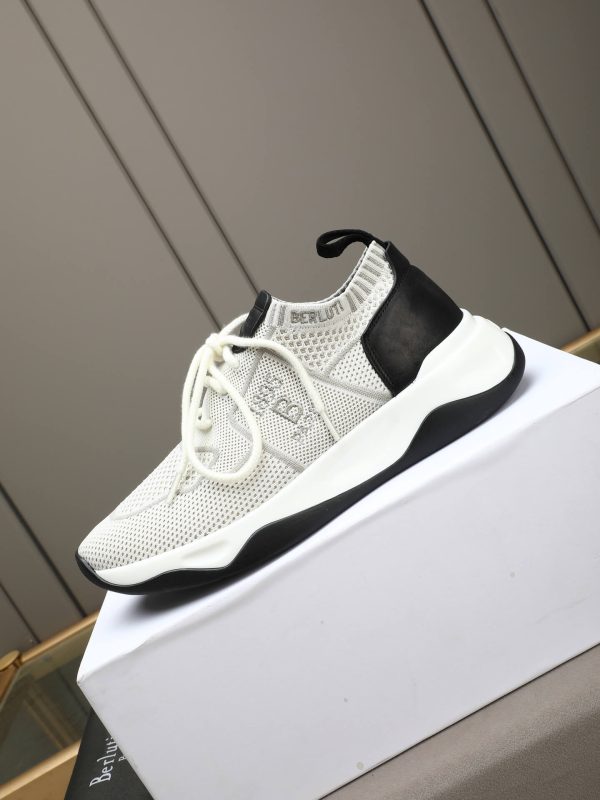 Berluti Shadow Technical Knit Sneaker – White & Black (6) Berluti Shadow Technical Knit Sneaker – White & Black