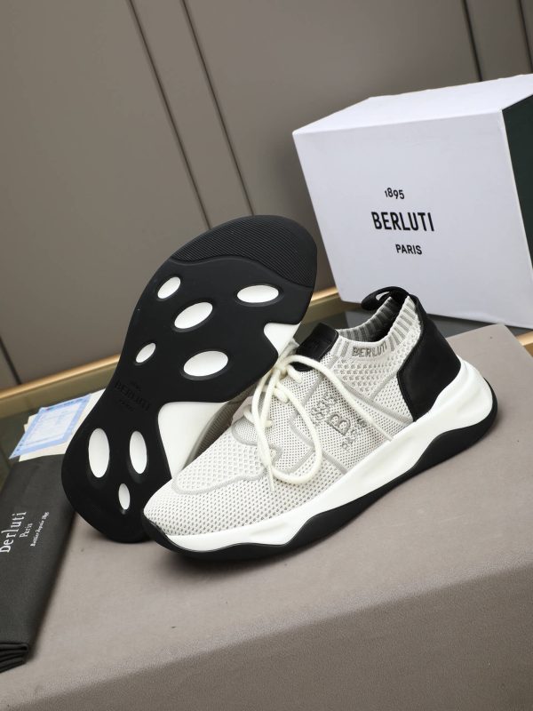 Berluti Shadow Technical Knit Sneaker – White & Black (7) Berluti Shadow Technical Knit Sneaker – White & Black