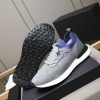 Brunello Cucinelli Stretch-Knit Runner Sneakers – Light Grey & Blue