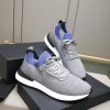 Brunello Cucinelli Stretch-Knit Runner Sneakers – Light Grey & Blue