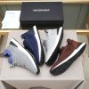 Brunello Cucinelli Stretch-Knit Runner Sneakers – Light Grey & Blue