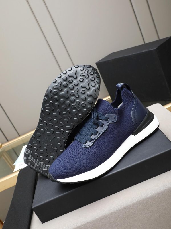 Brunello Cucinelli Stretch-Knit Runner Sneakers – Navy Blue