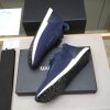 Brunello Cucinelli Stretch-Knit Runner Sneakers – Navy Blue