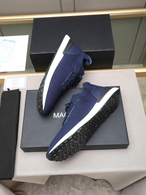 Brunello Cucinelli Stretch-Knit Runner Sneakers – Navy Blue