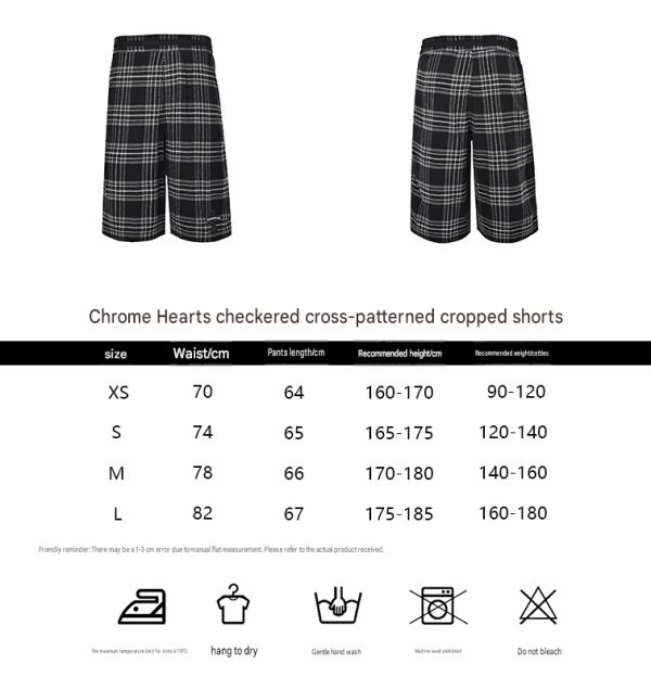 Chrome Hearts 'After School' Flannel Shorts- Black and white plaid (1) Chrome Hearts 'After School' Flannel Shorts- Black and white plaid