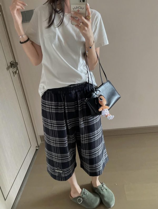Chrome Hearts 'After School' Flannel Shorts- Black and white plaid (3) Chrome Hearts 'After School' Flannel Shorts- Black and white plaid