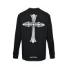 Chrome Hearts Phantom Cross Sanskrit Arm Long Sleeve Shirt- Black
