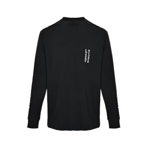Chrome Hearts Phantom Cross Sanskrit Arm Long Sleeve Shirt- Black
