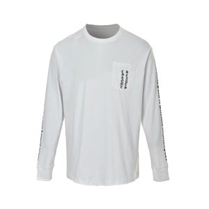 Chrome Hearts Phantom Cross Sanskrit Arm Long Sleeve Shirt- White