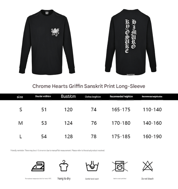 Chrome Hearts × Kyosuke Himuro Vertical Logo Long Sleeve Tee- Black