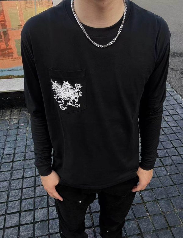 Chrome Hearts × Kyosuke Himuro Vertical Logo Long Sleeve Tee- Black