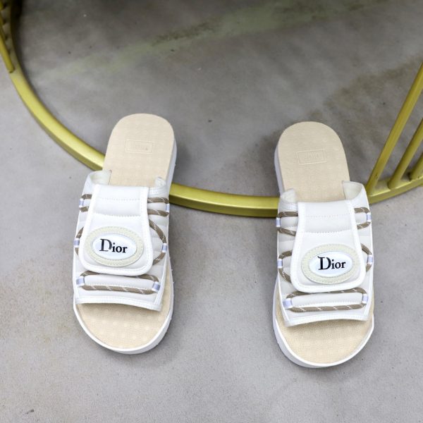 Dior Aqua Mule – Beige Padded Technical Fabric & Grained Calfski (5) Dior Aqua Mule – Beige Padded Technical Fabric & Grained Calfski