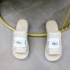 Dior Aqua Mule – Beige & White Dior Oblique Jacquard Script Medallion