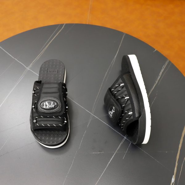 Dior Aqua Mule – Black Padded Technical Fabric & Grained Calfskin