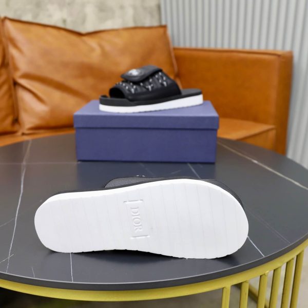 Dior Aqua Mule – Black Padded Technical Fabric & Grained Calfskin