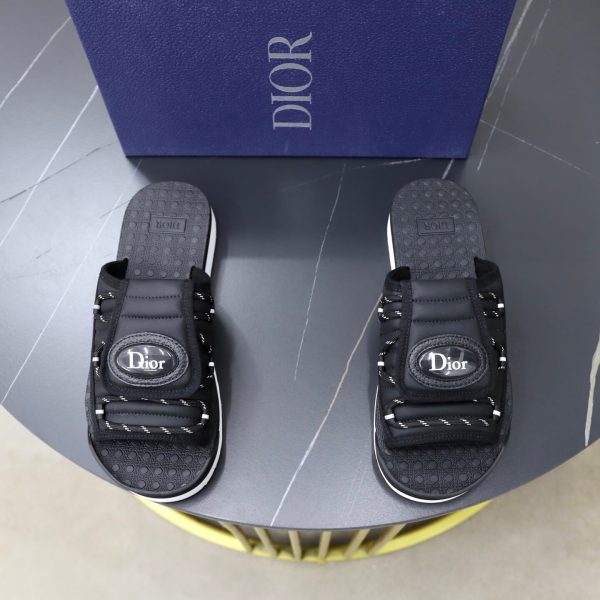 Dior Aqua Mule – Black Padded Technical Fabric & Grained Calfskin