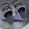 Dior Aqua Mule – Black & White Dior Oblique Jacquard Script Medallion