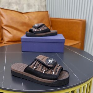Dior Aqua Mule – Brown Padded Technical Fabric & Grained Calfskin (5) Dior Aqua Mule – Brown Padded Technical Fabric & Grained Calfskin