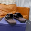 Dior Aqua Mule – Brown Padded Technical Fabric & Grained Calfskin