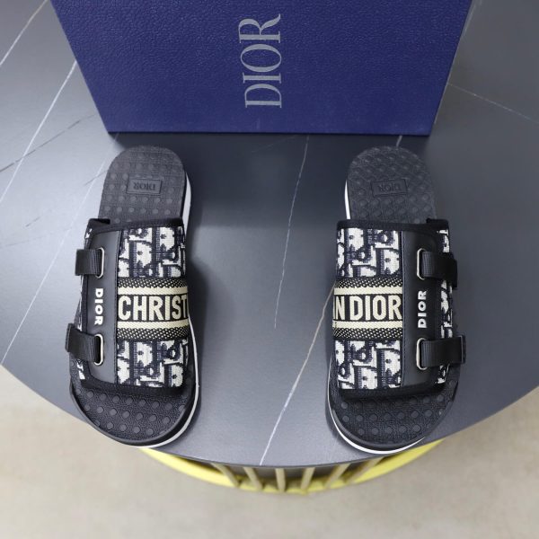 Dior Aqua Mule – Navy Blue & Beige Dior Oblique Jacquard (5) Dior Aqua Mule – Navy Blue & Beige Dior Oblique Jacquard