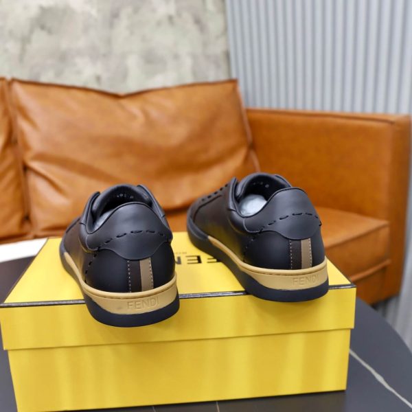 FENDI City Leather Slip-On Sneaker – Black & Natural Tan (4) FENDI City Leather Slip-On Sneaker – Black & Natural Tan