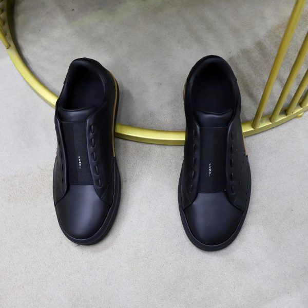 FENDI City Leather Slip-On Sneaker – Black & Natural Tan (6) FENDI City Leather Slip-On Sneaker – Black & Natural Tan