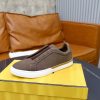 FENDI City Nubuck Slip-On Sneaker – Brown & Natural Tan
