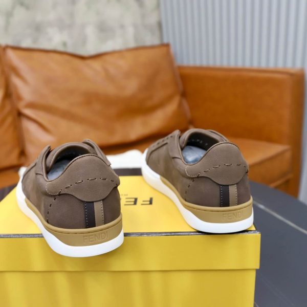 FENDI City Nubuck Slip-On Sneaker – Brown & Natural Tan