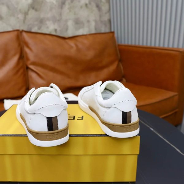 Fendi FF Webbing Slip-On Sneakers – White Leather & Tobacco (3) Fendi FF Webbing Slip-On Sneakers – White Leather & Tobacco