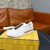 Fendi FF Webbing Slip-On Sneakers – White Leather & Tobacco (6) Fendi FF Webbing Slip-On Sneakers – White Leather & Tobacco