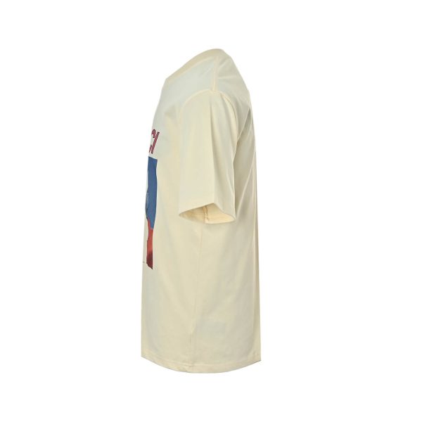 Gucci Black White Rabbit Phone Call Print T-Shirt- Beige