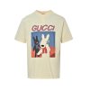 Gucci Black White Rabbit Phone Call Print T-Shirt- Beige