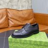 Gucci Web Detail Derby Shoes – Matte Black Calfskin (1) Gucci Web Detail Derby Shoes – Matte Black Calfskin