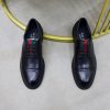 Gucci Web Detail Derby Shoes – Matte Black Calfskin (4) Gucci Web Detail Derby Shoes – Matte Black Calfskin