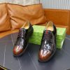 Gucci Web Detail Derby Shoes – Moka Brown Patina Leather
