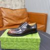 Gucci Web Detail Derby Shoes – Moka Brown Patina Leather