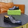 Gucci Web Detail Derby Shoes – Polished Black Leather (1) Gucci Web Detail Derby Shoes – Polished Black Leather