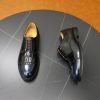 Gucci Web Detail Derby Shoes – Polished Black Leather (5) Gucci Web Detail Derby Shoes – Polished Black Leather