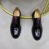 Gucci Web Detail Derby Shoes – Polished Black Leather (8) Gucci Web Detail Derby Shoes – Polished Black Leather