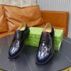 Gucci Web Detail Derby Shoes – Polished Black Leather (8) Gucci Web Detail Derby Shoes – Polished Black Leather