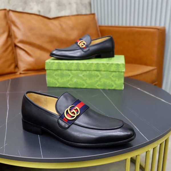 Gucci Web & Double G Loafers – Black Leather Blue & Red Web (4) Gucci Web & Double G Loafers – Black Leather Blue & Red Web