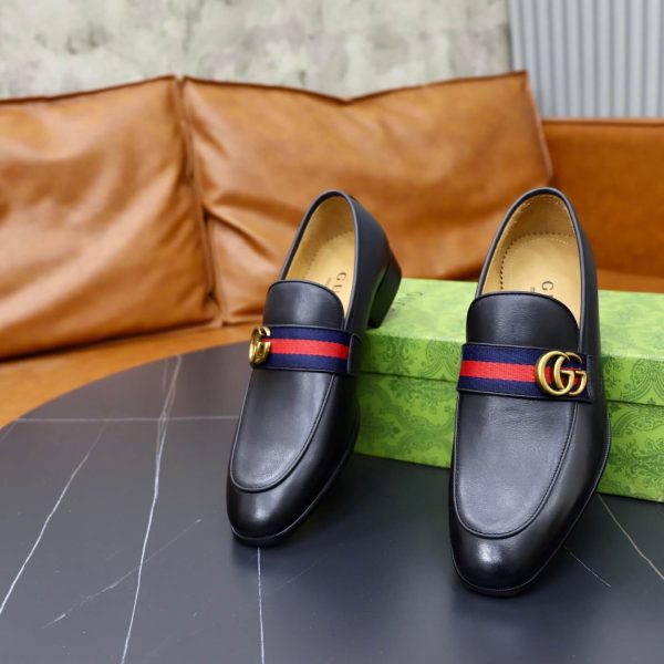 Gucci Web & Double G Loafers – Black Leather Blue & Red Web (5) Gucci Web & Double G Loafers – Black Leather Blue & Red Web
