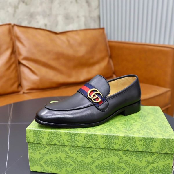 Gucci Web & Double G Loafers – Black Leather Blue & Red Web (6) Gucci Web & Double G Loafers – Black Leather Blue & Red Web