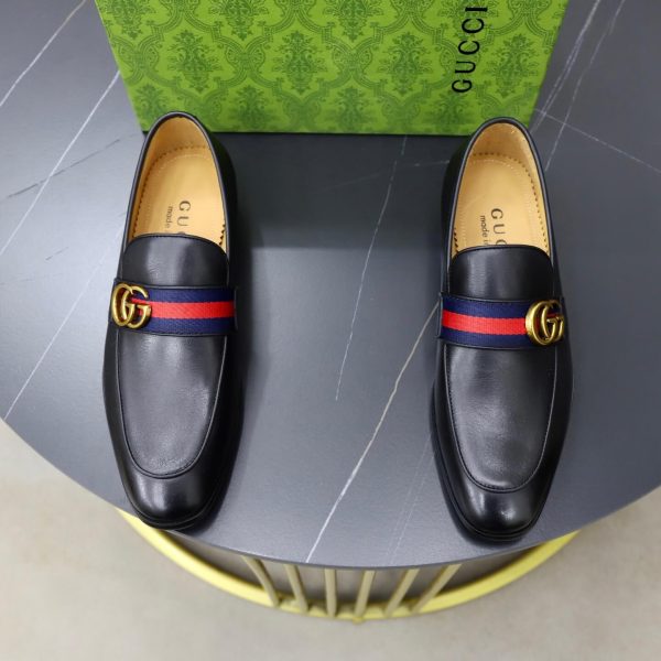 Gucci Web & Double G Loafers – Black Leather Blue & Red Web (9) Gucci Web & Double G Loafers – Black Leather Blue & Red Web
