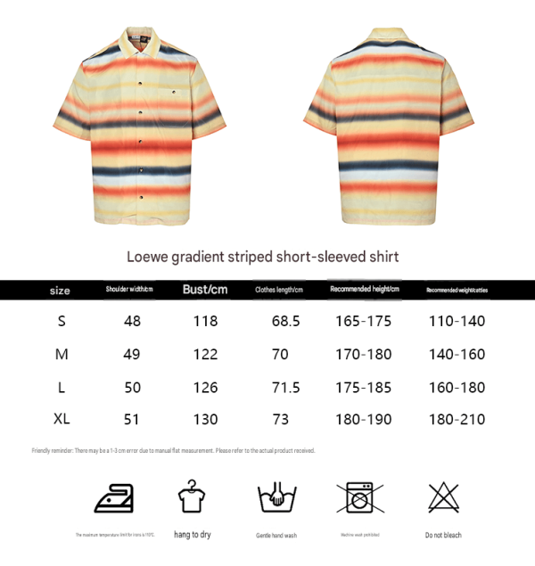 Loewe Fading Stripe Short-Sleeve Shirt- Orange (1) Loewe Fading Stripe Short-Sleeve Shirt- Orange