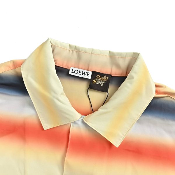 Loewe Fading Stripe Short-Sleeve Shirt- Orange (3) Loewe Fading Stripe Short-Sleeve Shirt- Orange