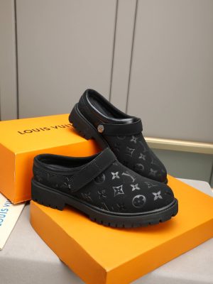 Louis Vuitton Embossed Monogram Lug-Sole Mule – Triple Black