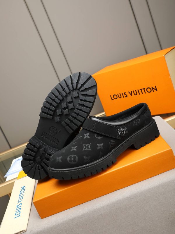 Louis Vuitton Embossed Monogram Lug-Sole Mule – Triple Black