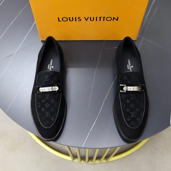Louis Vuitton Major Loafers – Black Suede & Monogram Leather (2) Louis Vuitton Major Loafers – Black Suede & Monogram Leather